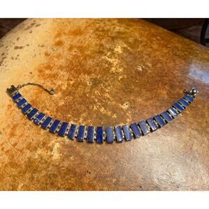 Vintage Sterling Silver and Lapis Bracelet